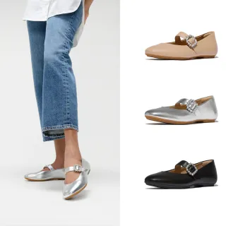 【FitFlop】DELICATO 水鑽扣環皮革瑪麗珍鞋-女(三色)