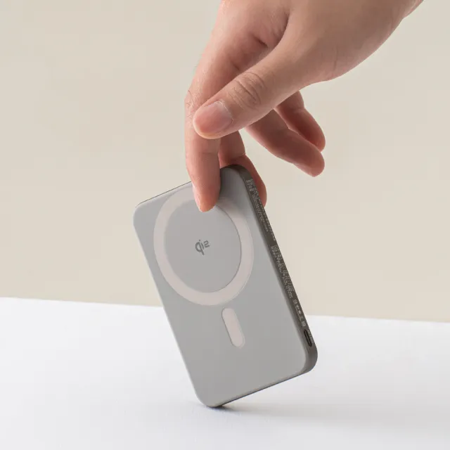 【Allite】超薄充 5000 mAh Qi2 磁吸支架行動電源(產品標示 Wh 可帶上飛機)