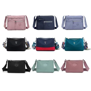 【吉豐洋行】經典圖騰背帶多隔層防潑水斜背包/側背包/單肩包(多款多色可選)