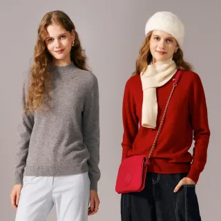 【KERAIA 克萊亞】魅力價-清暉潤玉綿羊毛針織上衣(兩色；M-XL)