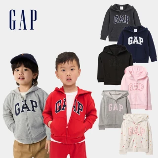 【GAP】男女幼童裝 Logo刺繡/印花連帽外套-多款任選(744384&742963)