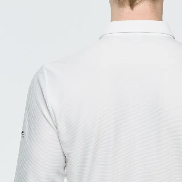 【PING】男款暗釦吸濕排汗薄長袖POLO衫-白(GOLF/高爾夫球衫/PA25209-87)