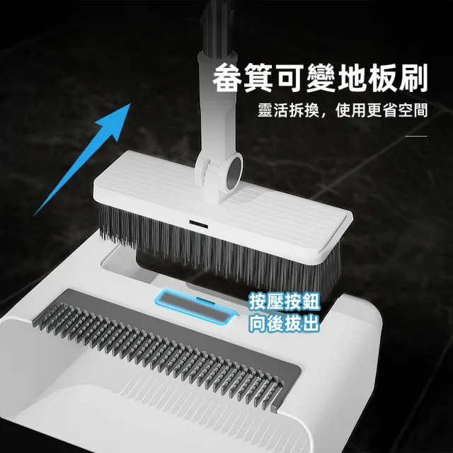 【上手家居】四合一折疊掃把組(掃把畚箕組/刮水掃把/刮水器)