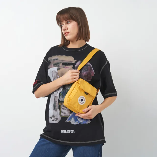 【CONVERSE】匡威 ALL STAR 經典復古黃色斜跨包 隨身腰包 側背單肩包 隨行小包 女朋友禮物(10020540A14)
