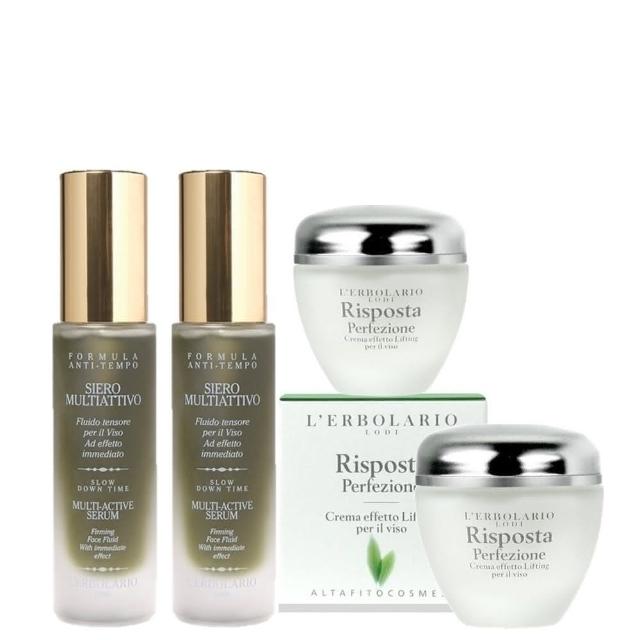 【L’ERBOLARIO 蕾莉歐】海藻多元植物精華保濕液50ml-2入+彈力霜50ml-2入組