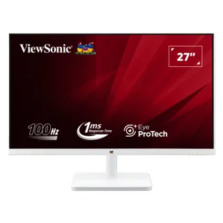2入組★【ViewSonic 優派】VA2732-H-W-2 27型 IPS FHD 100Hz 商用護眼窄邊框白色螢幕(護眼技術/1ms)