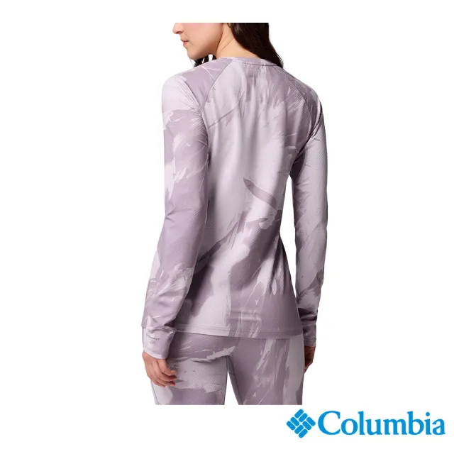 【Columbia 哥倫比亞】女款-極暖快排內著長袖上衣-Omni-Heat Infinity™-紫色印花(UAL24840UN/JF)