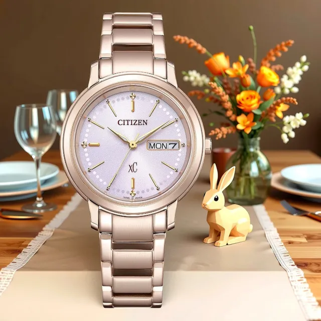 【CITIZEN 星辰】Hebe田馥甄廣告款 情人節推薦 XC光動能大三針女錶-32mm 禮物 送禮(EW2426-54X)