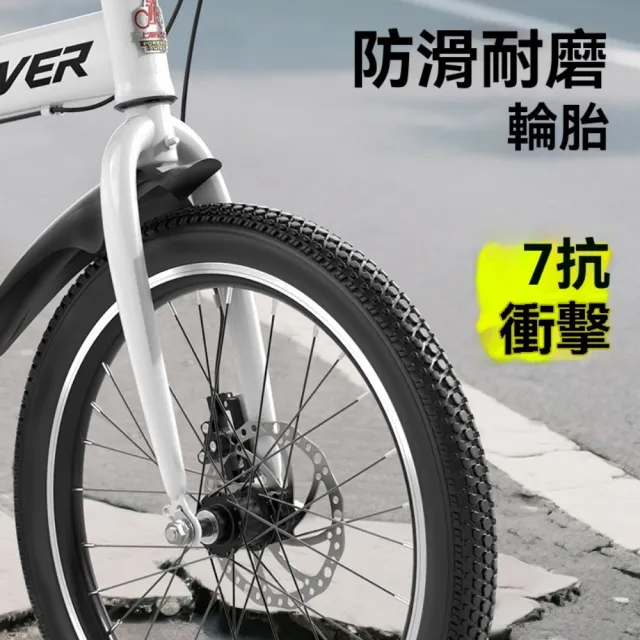 【HUIJIAYIGOU 惠家易購】永久可折疊自行車 20吋單車 帶車筐公路車(成人自行車 單速腳踏車 上班代步單車)
