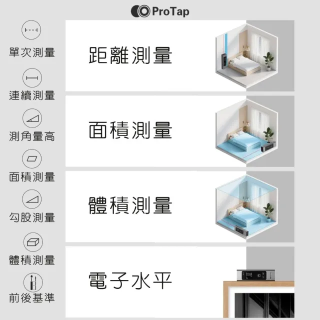 浦拓ProTap激光測距儀 MS-1(長續航 測量器 電子尺 紅外線 激光尺)