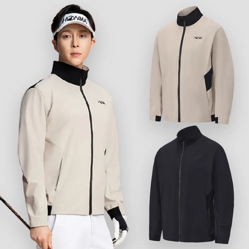 【HONMA 本間高爾夫】男士針織彈力外套 2025秋冬新款 日本高爾夫專業品牌(L~XXL 棕/黑色 任選HMLQ302R541)