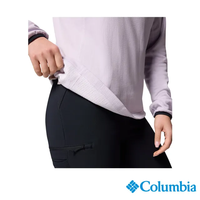 【Columbia 哥倫比亞】女款-快排半開襟刷毛長袖上衣-Essential Hike™-淡紫色(UAK89230AZ/JF)