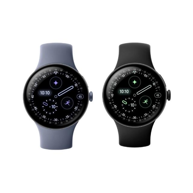 Google 谷歌 Pixel Watch 4 45mm 手錶，具備 GPS、游泳防水、睡眠監測、心率偵測、防潑水功能，適用於路跑、游泳及室內運動。支援 Android 系統，提供曜石黑與月岩灰兩種顏色選擇。螢幕尺寸小於 2 吋，待機時間達 1-7 天，輕巧設計僅 36.7 公克（不含錶帶）。內容物包含 Pixel Watch 4、運動錶帶（S 號和 L 號）、快充底座與快速入門指南。NCC 認證碼：CCAF254G0120T5。