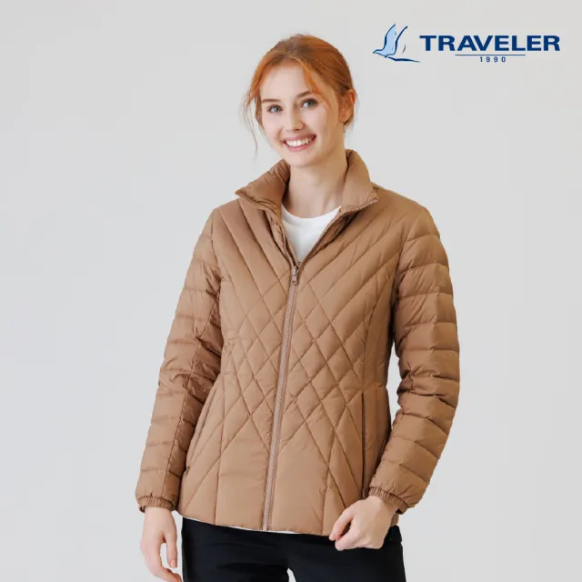 【TRAVELER 旅行者】女款撥水羽絨外套/可銜拉、中長版|252TR909(撥水/羽絨/輕薄)