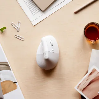 【Logitech 羅技】Lift 人體工學垂直無線藍牙滑鼠(珍珠白)