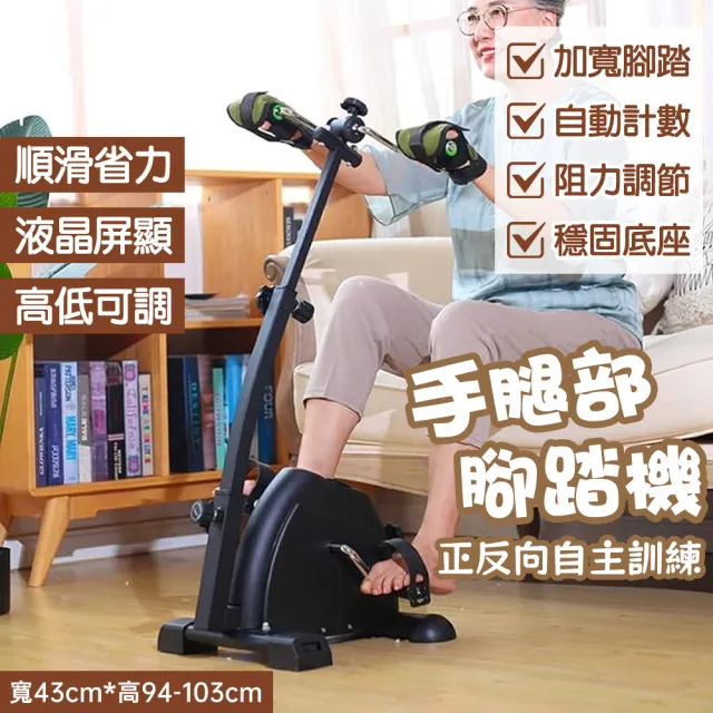 家用加長款健身車 腳踏機(扶手型全身運動踏步機)