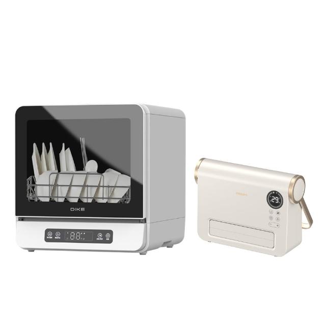 【DIKE】1+1超值組 5人份 全自動免安裝臭氧烘乾洗碗機(HKE700+AHR3126)