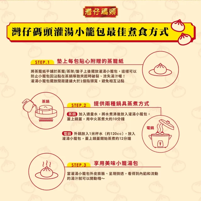 【灣仔碼頭】灌湯小籠包12入(豬肉/櫛瓜鮮蝦)