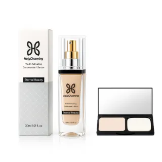 【HolyCharming】即期品：2027.6.22 買一送一 加贈蜜粉餅 / 爆水液態氣墊霜(30ml)