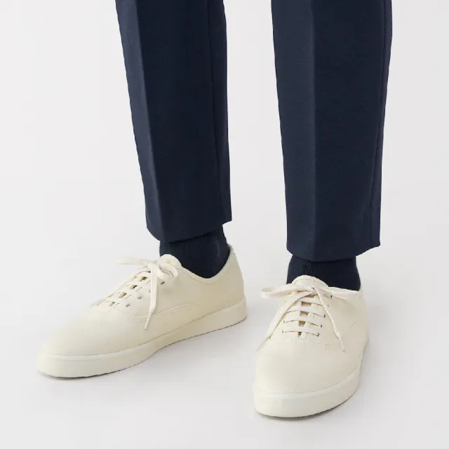 【MUJI 無印良品】撥水加工柔軟鞋墊帆布休閒鞋(柔白/黑色/墨灰/駝色)