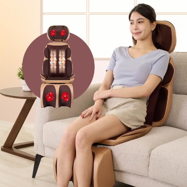 【MRF健身大師】旗艦型包覆溫感按摩墊(行動按摩椅)