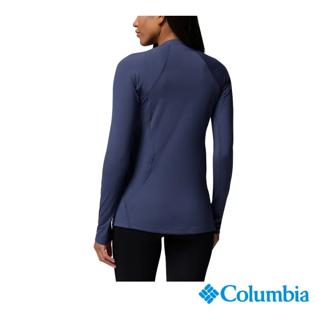 【Columbia 哥倫比亞】女款-保暖快排內著長袖上衣-夜幕藍(UAL67630JG/JF)