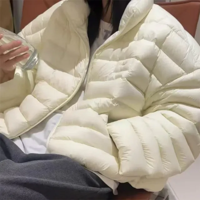 【巴黎精品】頂級真羽絨外套90%鴨絨羽絨衣秋冬外套上衣大碼休閒女裝(立領軟糯羽寬鬆7色n1lr68)