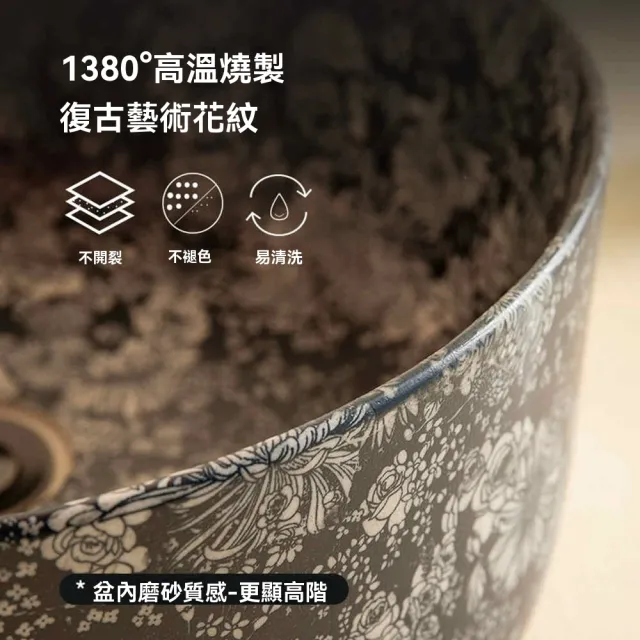 【恆麗衛浴】復古洗水臺上盆 洗手盆 洗臉盆 水盆 面盆(48*39*14洗漱臺 陶瓷材質)