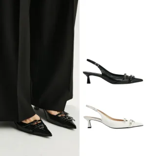 【MATIN KIM】官方旗艦 KIMMATIN扣環細跟露跟鞋(多款任選)