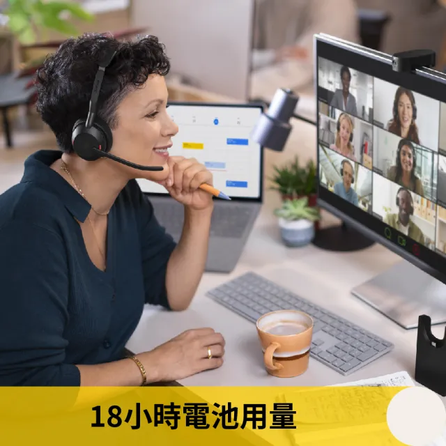 【Jabra】官方直營 Evolve2 55 商務頭戴式主動降噪藍芽耳機麥克風(AirComFort技術)