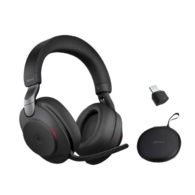 【Jabra】官方直營 Evolve2 85 MS 商務會議藍牙無線包耳式耳機麥克風(立體聲頭戴式主動降噪商用耳機麥克風)
