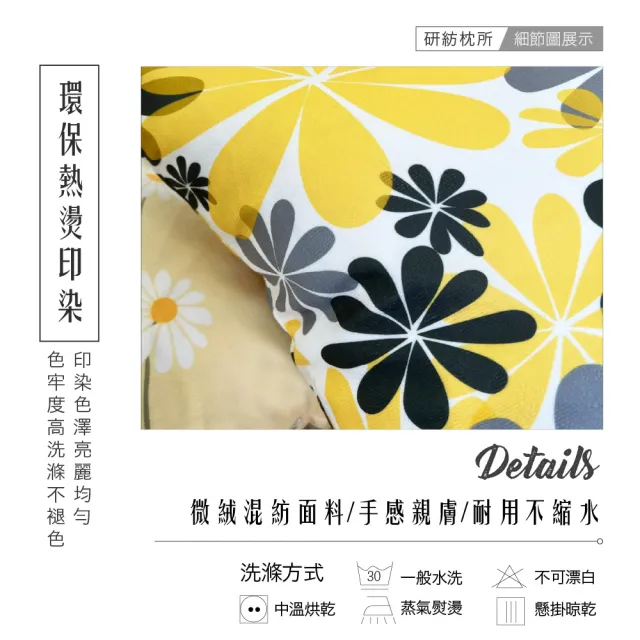【HEAVEN 研紡枕所】微絨布花朵印花系列大抱枕-60x60cm(含枕芯、雙面印花、大靠枕、沙發靠墊)