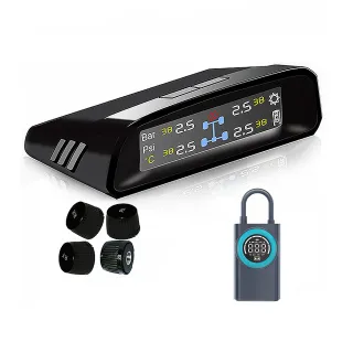 【FLYone】GT600 Plus 無線太陽能TPMS 胎壓偵測器彩色螢幕(加碼送 電動打氣機)