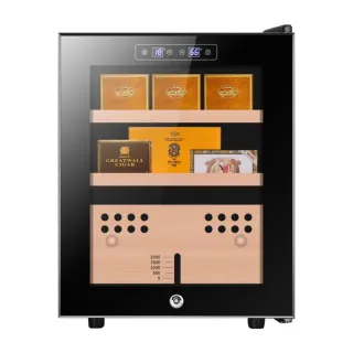 【宜品居家】48L雪茄櫃 家用恒溫恒濕 壓縮機風冷雪茄冷藏櫃(六合一養茄/360°風冷/雪鬆木層架)