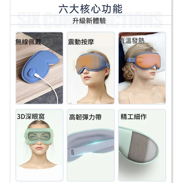 【ANTIAN】3D熱敷眼部震動按摩眼罩 按摩SPA護眼蒸汽眼罩 遮光助眠眼罩 睡眠眼罩