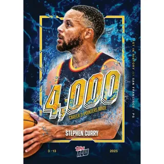破記綠 柯瑞 4000顆3分球 球員卡 含卡磚 NBA 金州勇士隊 STEPHEN CURRY(1473DE2)