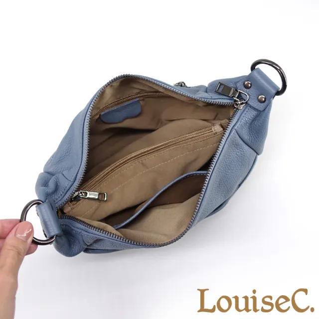 【LouiseC.】雙11 Tree House 牛皮現代幾何多隔層肩背斜背真皮包-4色-雙背帶設計(YS25173)
