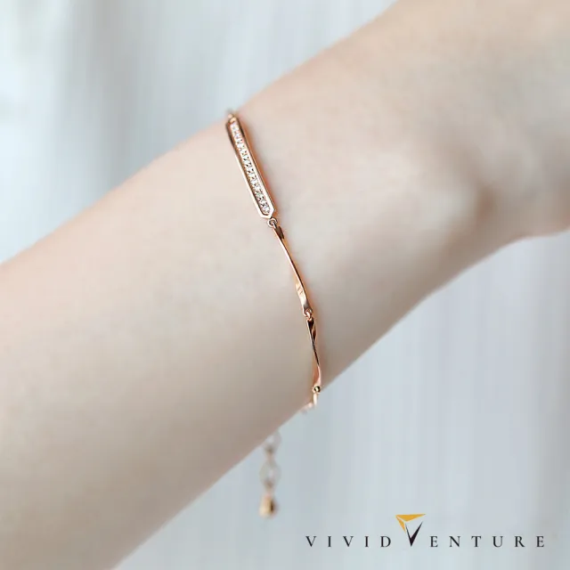 【Vividventure 亞帝芬奇】7分 天然鑽石 真鑽 手鍊 星光熠熠(14K金台)