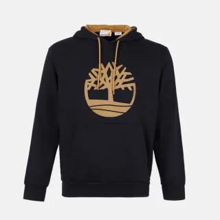【Timberland 官方旗艦】男款黑色LOGO連帽上衣(A6K3K001)