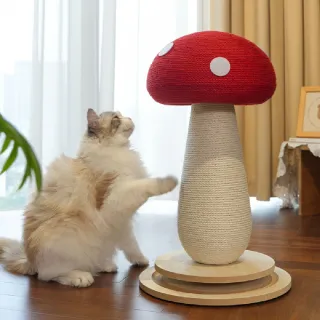 【喵仙兒】紅囍菇轉盤劍麻貓抓柱(貓抓板 貓玩具 貓咪用品)