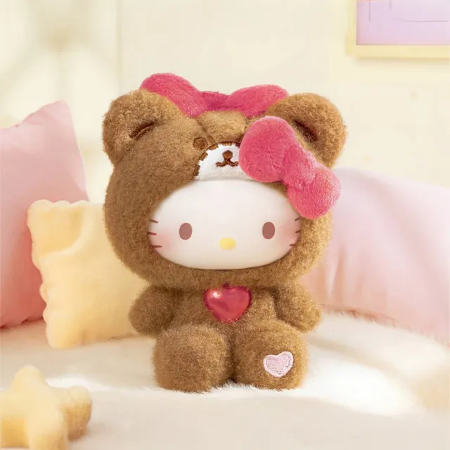 【YENDAR 研達】三麗鷗Hello Kitty泰迪毛絨睡衣小熊 (單盒)(夢趣細節隨身治癒)