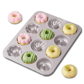 【美國Chefmade】甜甜圈造型 12連不沾烤模-3花款(CM003)