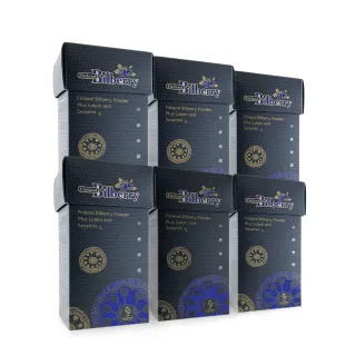 即期品【芬芳美學】芬蘭野生藍莓粉 Plus金盞花葉黃素、芝麻素14入x6盒(含花青素、牛樟芝子實體)