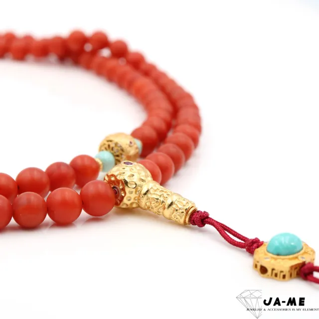 【JA-ME】天然保山南紅滿色滿肉925純銀108念珠