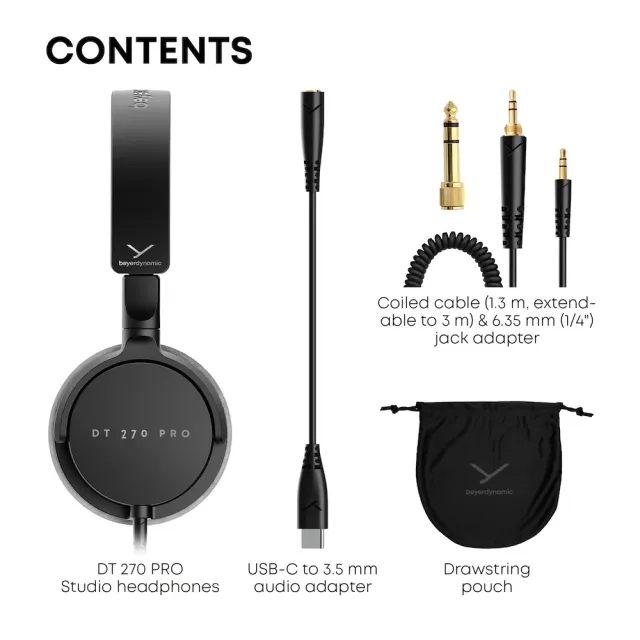 【beyerdynamic】DT 270 PRO 封閉式監聽耳機 45歐姆 娛樂必備 附USB-C線(公司貨保證)