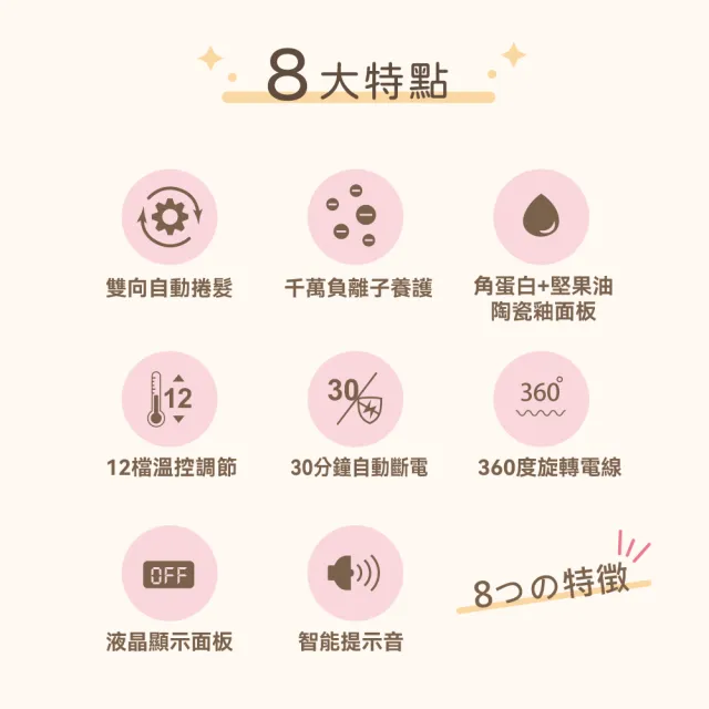 【ISITO】負離子自動捲髮造型器 自動捲髮棒(細軟髮 陶瓷面板 12段溫控 IS-24E01DH)