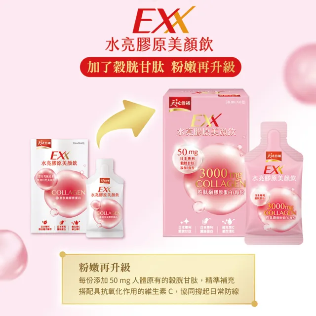 【天地合補】EXX 水亮膠原美顏飲 30ml×6入×1盒(共6入 膠原蛋白飲)