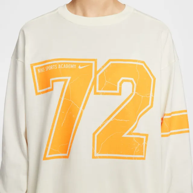 【NIKE 耐吉】長袖上衣 女 落肩寬鬆版型 AS W NSW LS TEE OS GCEL 米灰 IO0481-047
