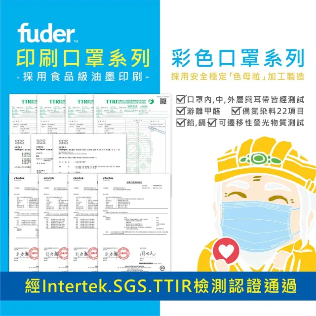 【FuDer 福德好罩】兒童醫療口罩 平面輕薄款 30入/盒 多色任選(國小學生 大童 小包分裝 台灣製造)