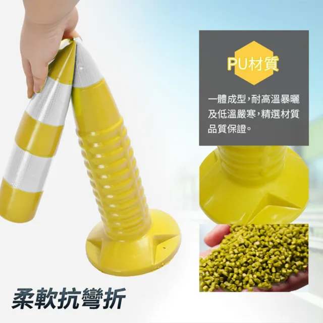 【百工良品】黃白警示柱 交通柱 防撞柱 分隔桿 反光柱 隔離柱 警示桿 黃色彈力柱 警示牌 立柱(190-RW755)